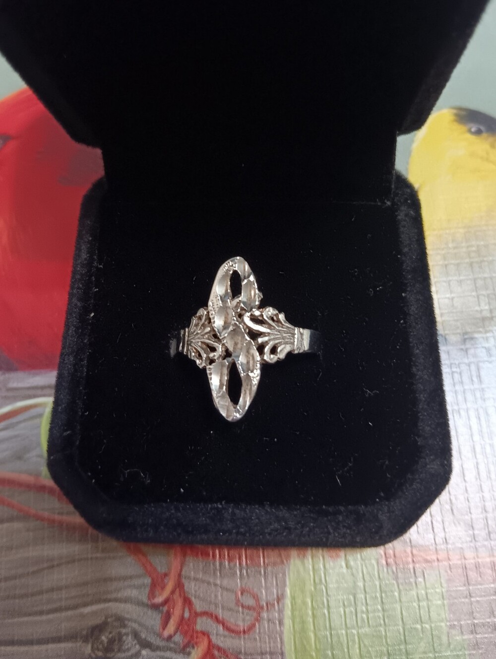 Delicate Silver Filigree Women's Ring - Sterling "S"